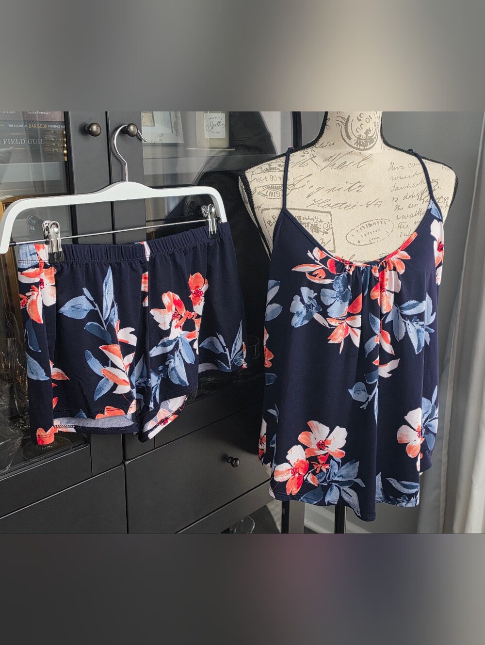 Navy Floral Cami & Short Sleep Set